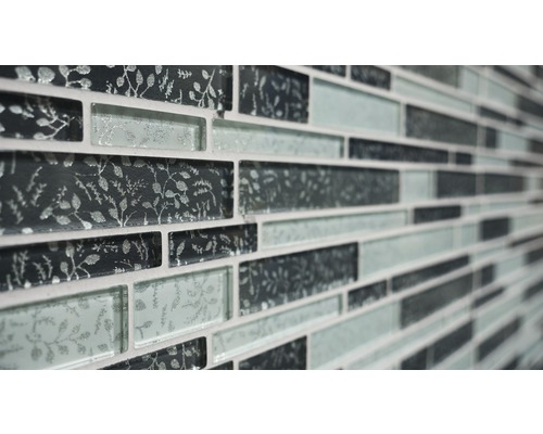 Plăci de perete cu model floral din mozaic de sticlă