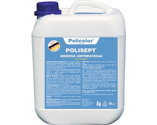 Amorsă antimucegai Polisept interior/exterior 5 l Grund antimucegai Policolor Polisept la bidon de 5 litri