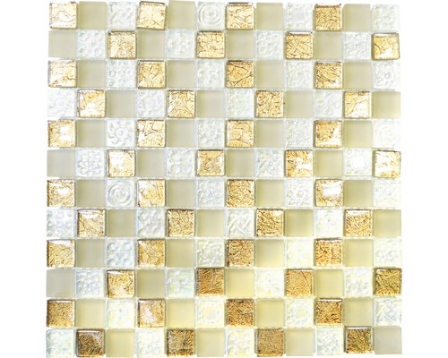 Mozaic sticlă XCM 8LU80 șampanie 29,8x29,8 cm Mozaic pătrat din sticlă