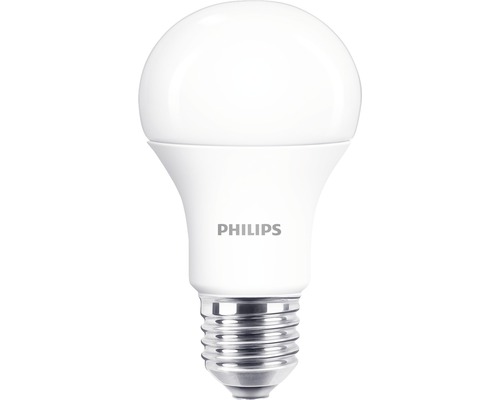 Bec LED cu senzor crepuscular Philips E27 6,5W 806 lumeni, glob mat A60, lumină neutră