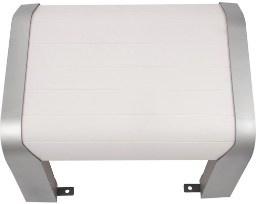 Cutie rulou în alb cu suporturi argintii