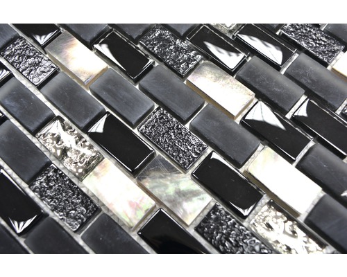 Placă de mozaic din sticlă, piatră și sidef în format orizontal