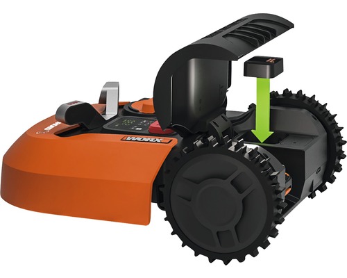 Robot de tuns iarba Worx cu instalare de baterie