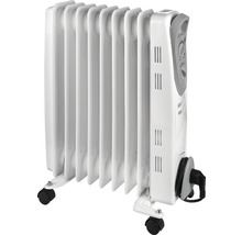 Radiator cu ulei alb, cu roți și comenzi