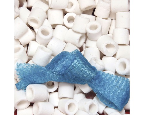 Inele ceramice pentru filtru de acvariu cu sac de plasă albastră