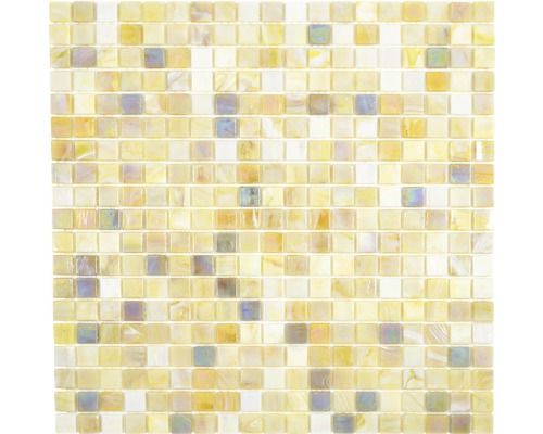Mozaic sticlă GM MRY 556 mix bej 31,7x31,7 cm Placă de mozaic cu pietre pătrate strălucitoare