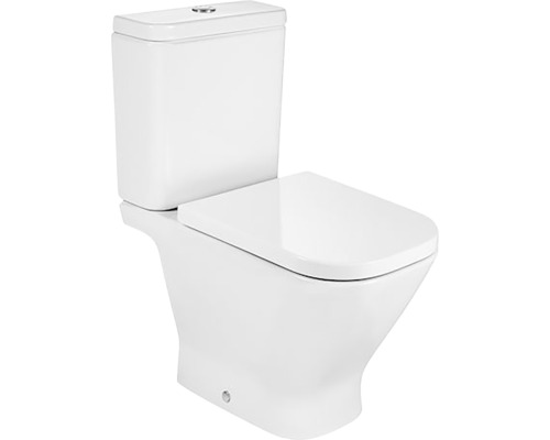 Toaletă cu rezervor și capac de toaletă