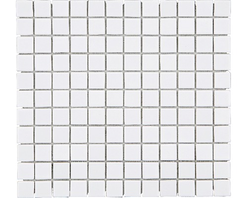 Mozaic piscină ceramic B-140 alb mat 30,2x33 cm