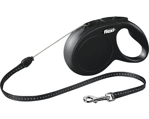 Lesă flexi New Classic mărimea M 5 m până la 20 kg negru