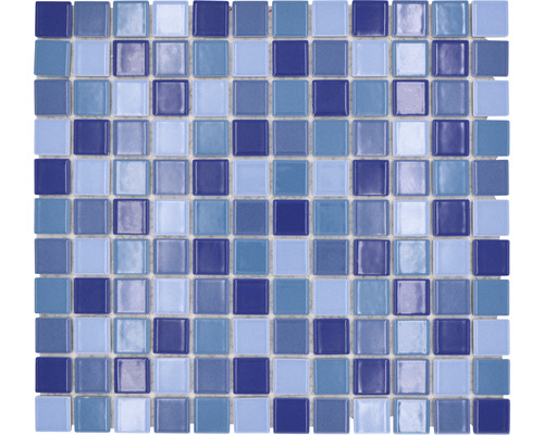 Mozaic piscină ceramic JT 250 mix albastru 30,2x33 cm