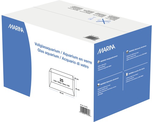 Marina acvariu complet din sticlă, 25 litri, ambalaj