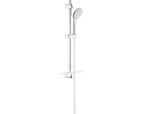 Set duș Grohe Euphoria 110, cu poliță Grohe EasyReach, pară duș 2 funcții, bară perete 60 cm, furtun duș 175 cm, crom