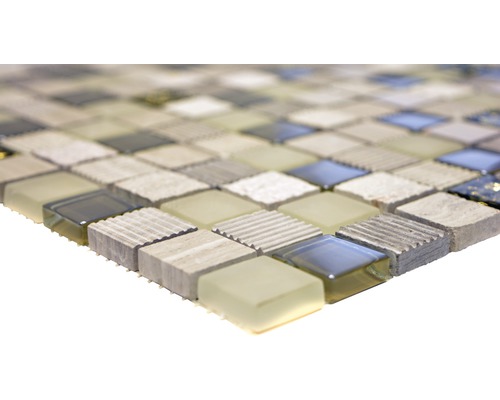 Placă de mozaic din sticlă și piatră