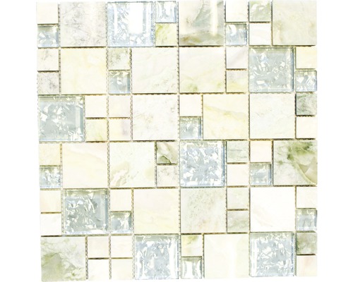 Mozaic sticlă-piatră naturală XCM MC639 mix multicolor 30x30 cm