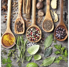 Tablou sticlă Herbages On Spoon 20x20 cm