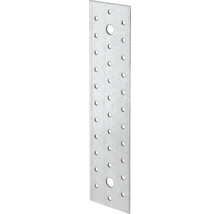Conector placă perforată din metal cu găuri pentru fixare.