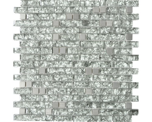 Mozaic sticlă XCM MV728 mix verde-gri 29,8x30,4 cm