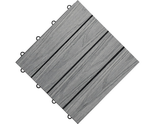 Placă de terasă pătrată cu aspect de lemn și sistem de clic