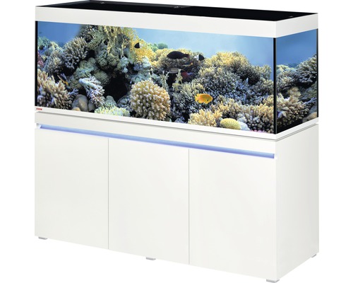 Set acvariu Eheim Incpiria Marine 530 l cu iluminare LED, învelitoare, pompă de alimentare și dulap de bază incluse, alb