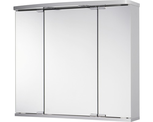 Dulap baie cu oglindă Jokey Doro 68x60 cm PAL aluminiu 3 uşi iluminare LED Dulap cu oglindă, cu trei uși și iluminare