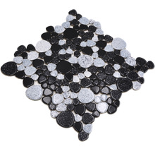 Mozaic piscină ceramic XKM 33 alb-negru 30x30 cm