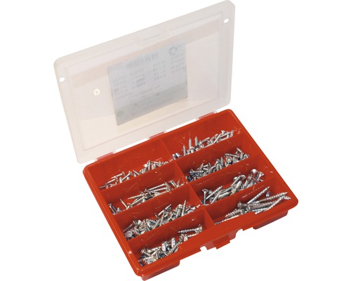 Cutie de sortiment cu diverse șuruburi