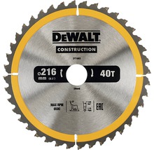 Disc de ferăstrău DeWalt, diametru 216 milimetri, 40 de dinți