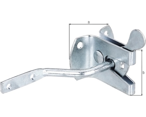 Zăvor metalic pentru poartă cu dimensiunile a și b