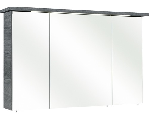 Dulap baie cu oglindă pelipal Cesa III, 3 uși, iluminare LED, PAL, 72x115 cm, grafit, IP 44