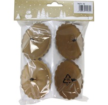 Pachet cu patru suporturi maro pentru lumânări de brad