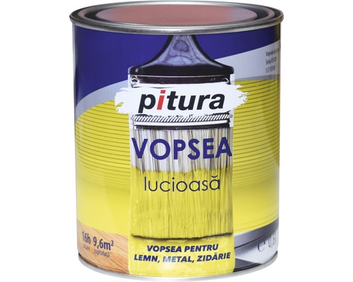Vopsea universală Pitura negru 0,6 l Vopsea pentru lemn, metal si zidarie la cutie