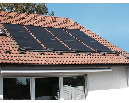 Kit panou solar pentru încălzirea apei din piscină 2x1,2 m Sistem solar pentru încălzirea piscinei pe acoperișul unei case cu țigle
