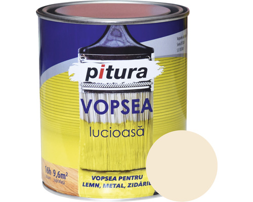 Vopsea universală Pitura crem perlă 0,6 l Recipient cu vopsea pentru lemn, metal și zidărie