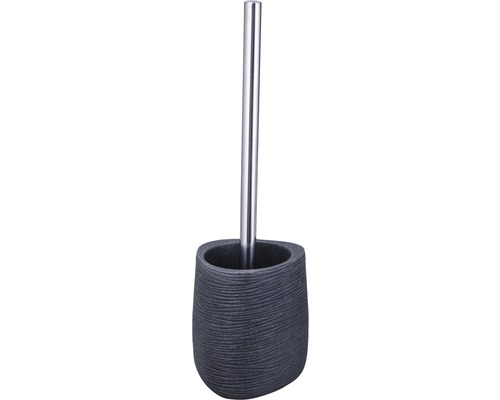 Garnitură perie WC form&style DREIECK, triunghiular, neagră, aspect de piatră Perie WC cu suport
