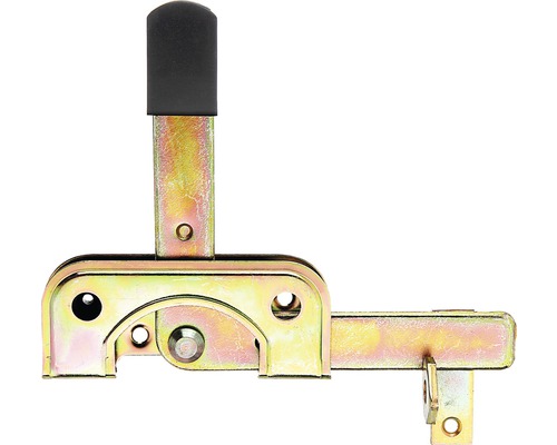 Zăvor metalic pentru poartă grădină Alberts 195x160 mm, oțel zincat galben Balama poartă cu opritor din metal