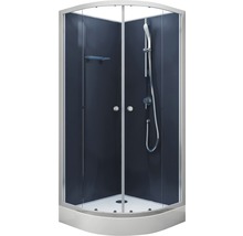 Cabină de duș completă cu set de duș și raft