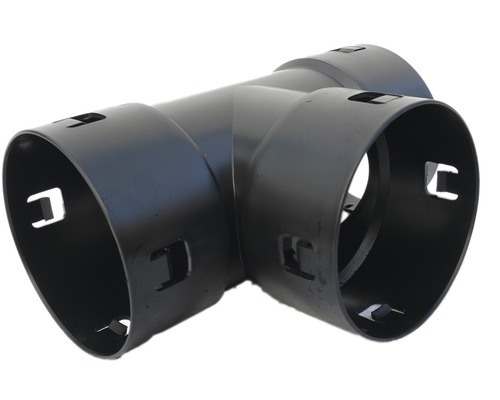 Piesă T/Teu PIPELIFE pentru tub/țeavă de drenaj 215x100 mm Ø 100 mm plastic negru