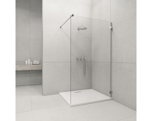 Perete lateral duș Walk In Radaway Euphoria W5, 80x200 cm, sticlă transparentă, profil crom Perete lateral duș Walk In Radaway Euphoria W5, 80x200 cm, sticlă transparentă, profil crom