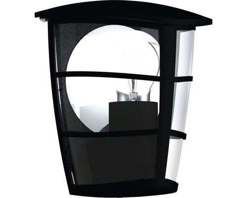 Corp de iluminat exterior negru cu sticlă transparentă