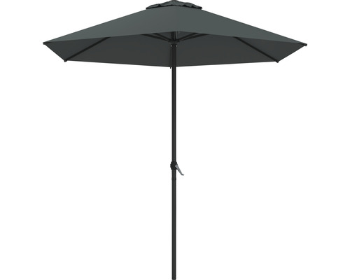 Umbrelă terasă cu stâlp central Soluna Nancy Ø 250 cm H 244 cm 160 g/mp poliester gri închis