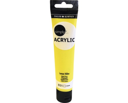 Culoare acrilică Simply 651 Lemon Yellow 75 ml Daler Rowney Simply vopsea acrilică lămâie