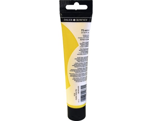 Logo Daler-Rowney, tub cu vopsea acrilică galbenă, 75 ml