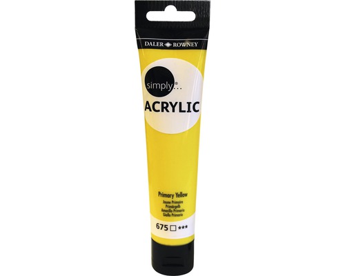Culoare acrilică Simply 675 Primary Yellow 75 ml Tub de vopsea acrilică galbenă
