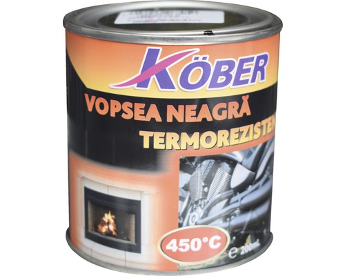 Vopsea termorezistentă Köber negru 0,2 l