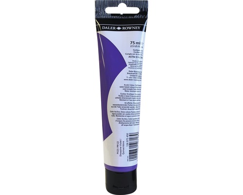 Tub Daler Rowney cu vopsea acrilică violet, 75 ml
