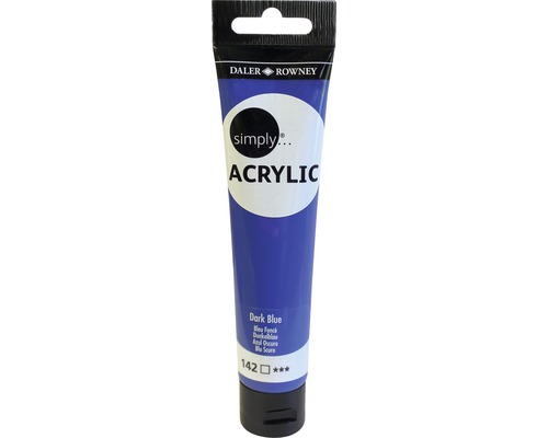 Culoare acrilică Simply 142 Dark Blue 75 ml Tub de vopsea acrilică albastru închis de la Daler Rowney