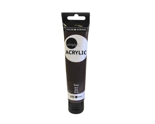 Culoare acrilică Simply 205 Brown 75 ml Tub de vopsea acrilică maro