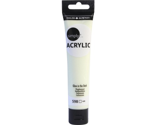 Culoare acrilică Simply 598 Glow in the Dark 75 ml Vopsea acrilică, fosforescentă