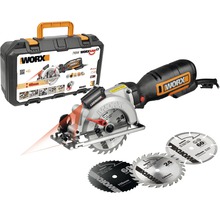 Fierăstrău circular WORX WORXSAW cu trei lame de ferăstrău și valiză de transport