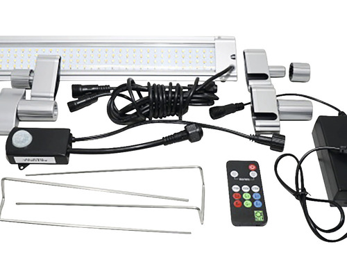 Lumină de acvariu cu accesorii precum telecomandă și suporturi